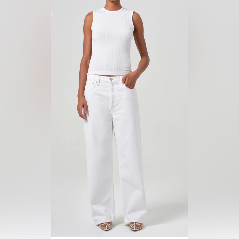 Agolde Women's Straight Leg Jeans in Pure White